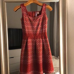 Red spring cocktail dress